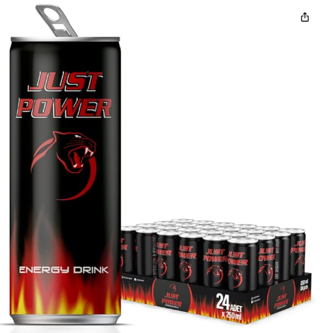 Just Power Enerji İçeceği, 250 Ml (24'lü Paket, 24 Adet X 250 Ml)
