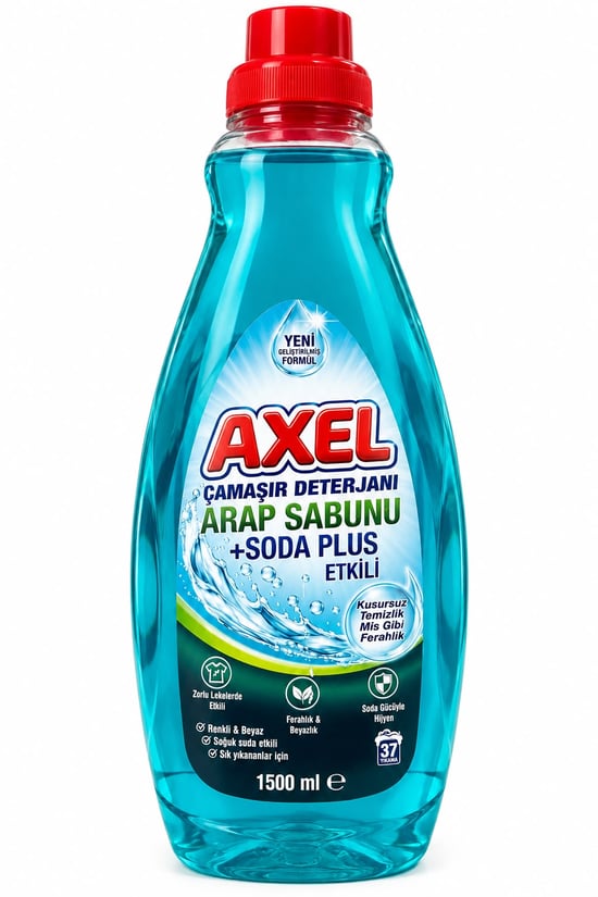 Axel Çamaşır Deterjanı Arap Sabunu + Soda Plus Etkili 1500 Ml
