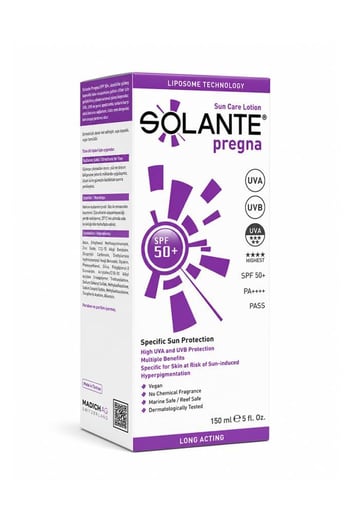 Solante Pregna Hamileler için 150 Ml 50 Faktör Güneş Losyonu