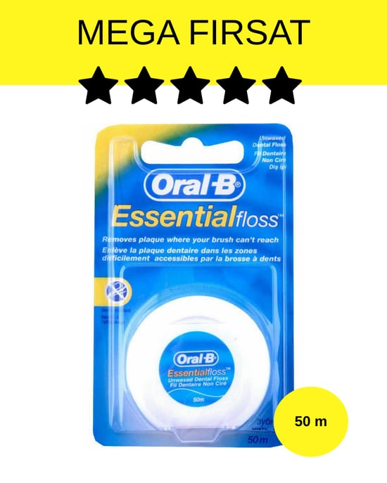 Oral B Essential Floss Mumsuz Diş İpi 50 m