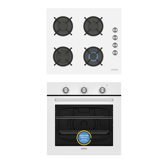 Simfer 0+3 Fonksiyon Mekanik, Beyaz 2'li Ankastre Set (8271 Fırın + 3048 Ocak)