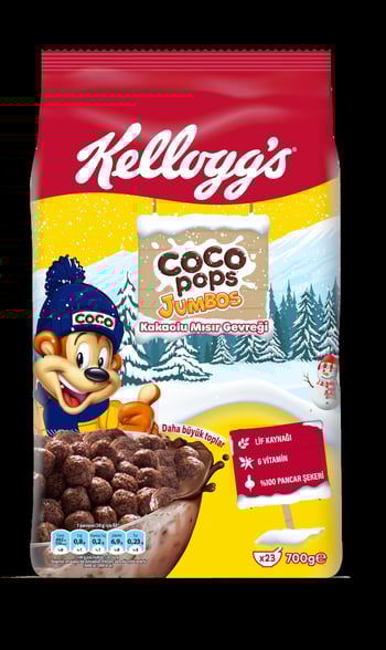 Coco Pops Jumbos Winter 700 Gr Mısır Gevreği, Lif, Demir ve 6 Vitamin İçerir