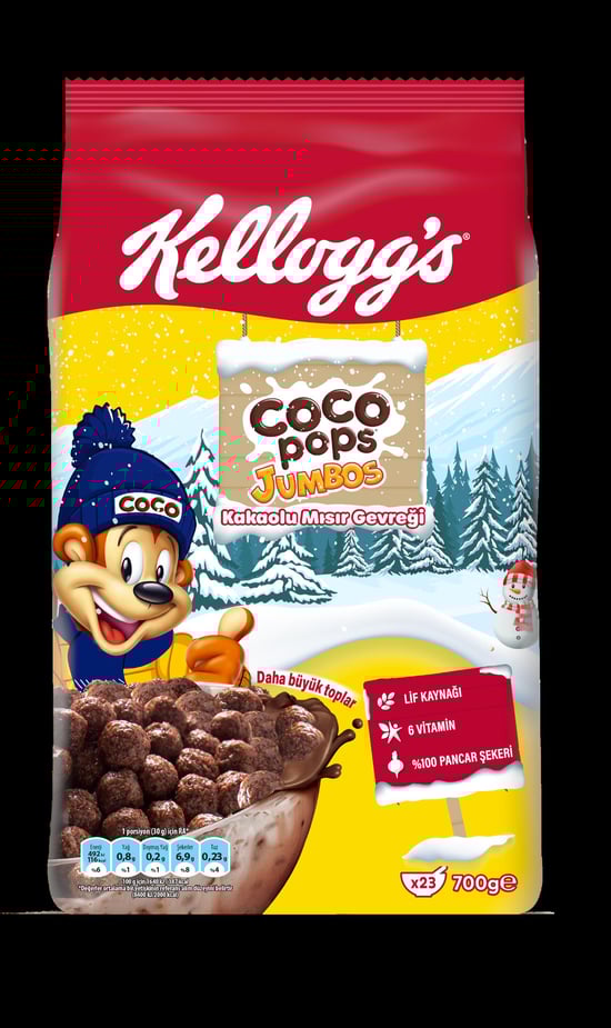 Coco Pops Jumbos Winter 700 Gr Mısır Gevreği, Lif, Demir ve 6 Vitamin İçerir