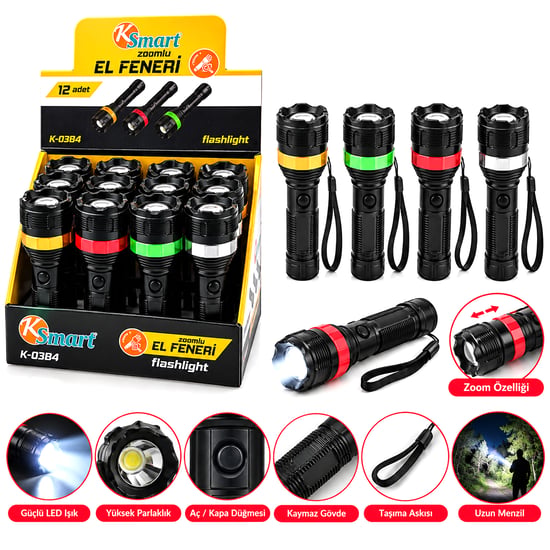 İnura Global Zoomlu El Feneri Renkli K-0384