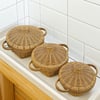 İ22-325 ( 3pcs ) (yuvarlak) (metal İskele ) Pls.hasır Organizer Sepet ( Kapaklı )