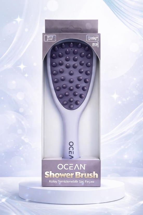 Ocean Yumuşak Dişli Kolay Temizlenebilir Saç Fırçası Mor Asu-43