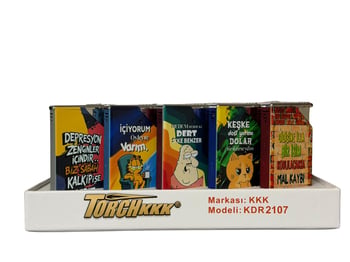 Torch Kkk2107 Metal Duvar Yazılı Turbo Çakmak *25
