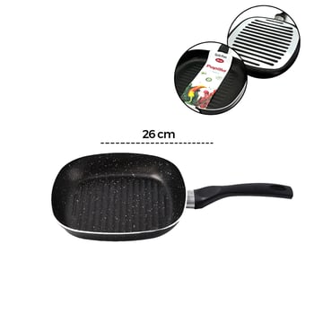 Papilla Ragnar ( Grill Pan ) ( 26cm ) ( Tava ) ( Granit ) ( Dış Kırçıl ) ( Tek Saplı ) ( Brkt-739620 )