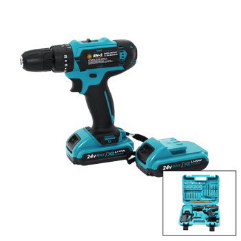 (banco-100) (mavi) (1250 Rpm) Bn-5 F-136 (cordless Drill Full) (şarjlı=24v=5.0ah & 2 Batarya) Matkap Seti Çantalı