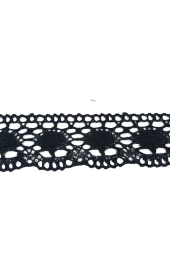Kopanaki Dantel En 5 Cm Badem Model Siyah 10 Metre