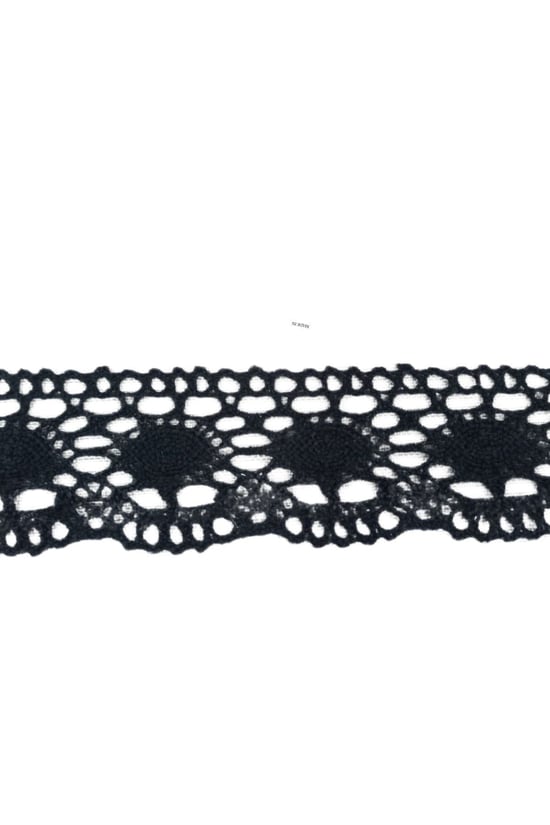 Kopanaki Dantel En 5 Cm Badem Model Siyah 10 Metre