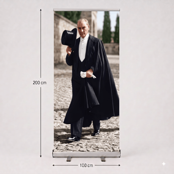 Atatürk Poster Baskılı Roll Up Banner 100x200cm No:3