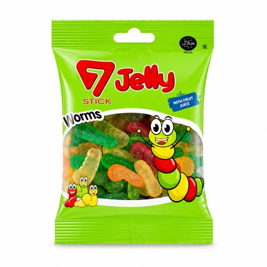 7 Stick Jelly Yumuşak Şekerleme Worms 80gr