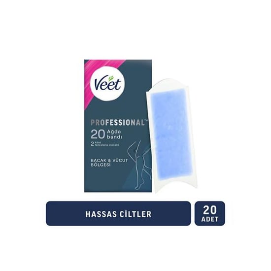 Veet Sir Ağda Bantları Professional Hasas Ciltler İçin Bacak ve Vücut Bölgesi 20 li