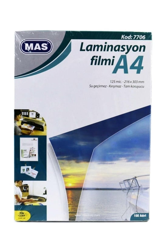 Laminasyon Filmi- 125 Mikron A4 100'lü Paket