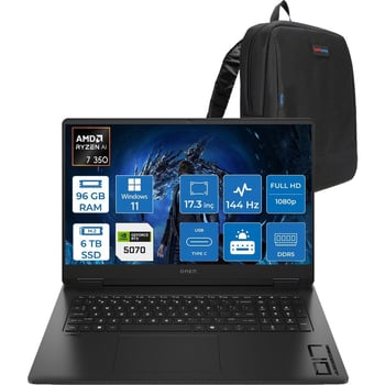 Hp Omen 17-db1005nt Amd Ryzen Aı 7 350 96gb Ddr5 6tb Ssd Rtx5070 8gb Gddr7 17.3 Inç Fullhd (1920 X 1