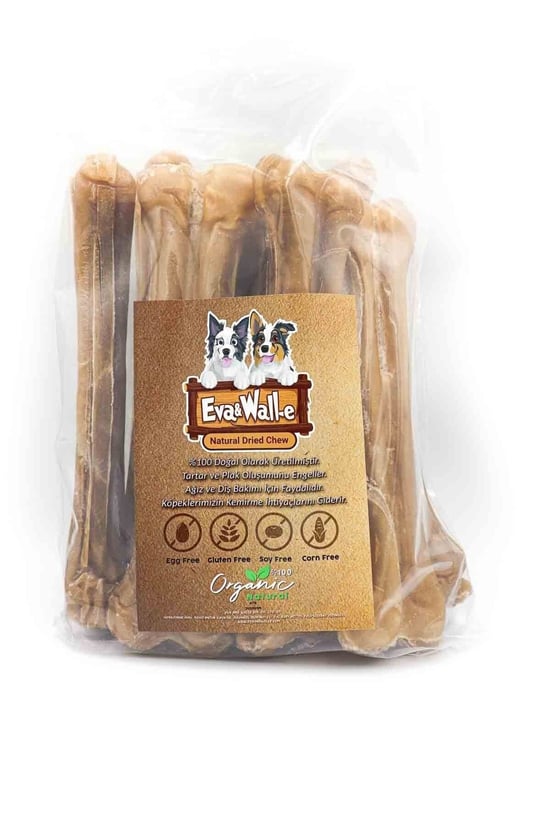 Eva & Walle Doğal Köpek Pres Kemiği Naturel 10'lu 21 cm Orta Irk Ve Büyük Irk Köpekler 150 gr