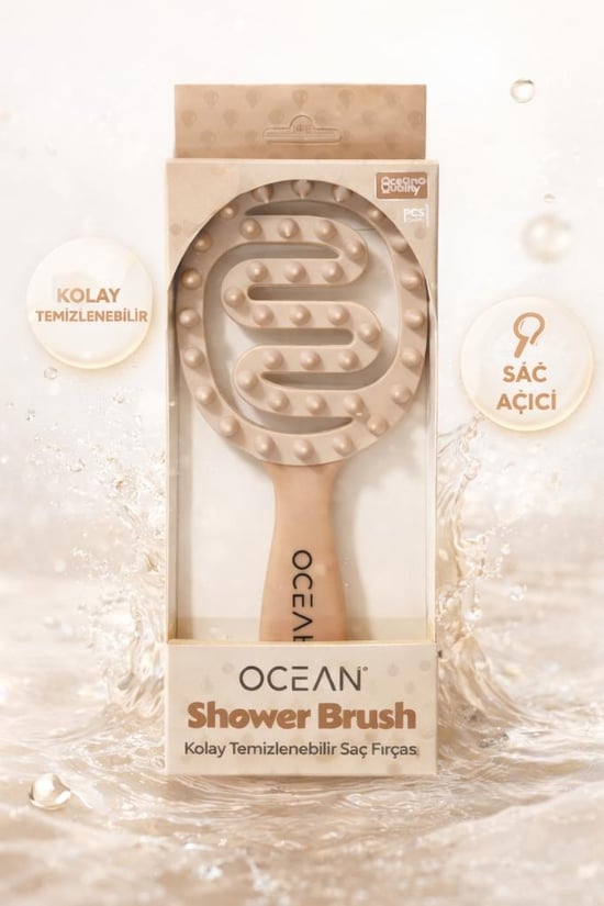 Ocean 3d Yumuşak Uçlu Kolay Temizlenebilir Saç Fırçası Soluk Pembe Asu-44