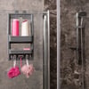 Qlux L-00287 Flexi Plastik Banyo Rafı Şampuanlık ( 2 Katlı & Askılı )