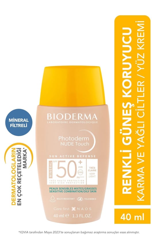 Bioderma Photoderm Nude Touch Renkli Güneş Kremi Spf 50+ 40 Ml