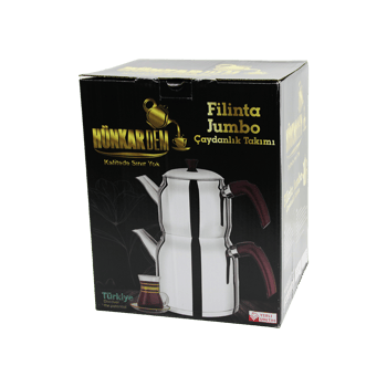 Hünkardem Filinta ( Jumbo Boy ) ( Çelik ) Çaydanlık Seti ( Çift Kapaklı ) ( Renkli Bakalit Kulp ) ( Üst Demlik: 2lt & Alt Suluk: 4lt ) ( Kendinden Süzgeçli )