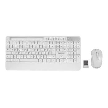 Everest Km-9676 ( Beyaz ) ( Kablosuz ) Klavye & Mouse Seti ( Tablet & Telefon Standlı ) ( Q Kalvye )