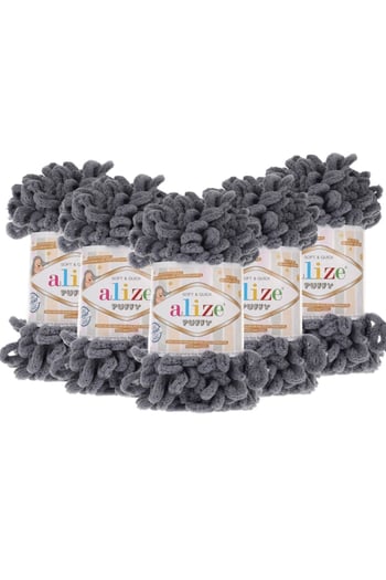 Alize Puffy El Örgü Ipliği - 87 Gri- 100 Gr. 9 Mt. Parmak Örgü Ipi