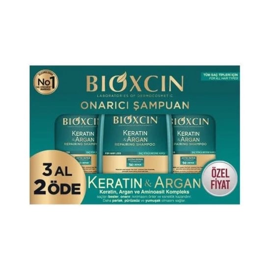 Bioxcin Keratin & Argan Onarıcı Şampuan 3 Al 2 Öde 3 X 300 Ml