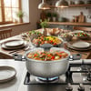 Papilla Fred ( Casserole ) ( 22 Cm ) ( Derin ) ( Granit Tencere ) ( Cam Kapak ) ( Gri Kırçıllı ) ( Brkt-712241 )