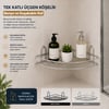 K13-096 ( Tek Katlı & Üçgen ) ( Krom ) ( Metal ) Banyo Köşelik & Duşkabin Raf