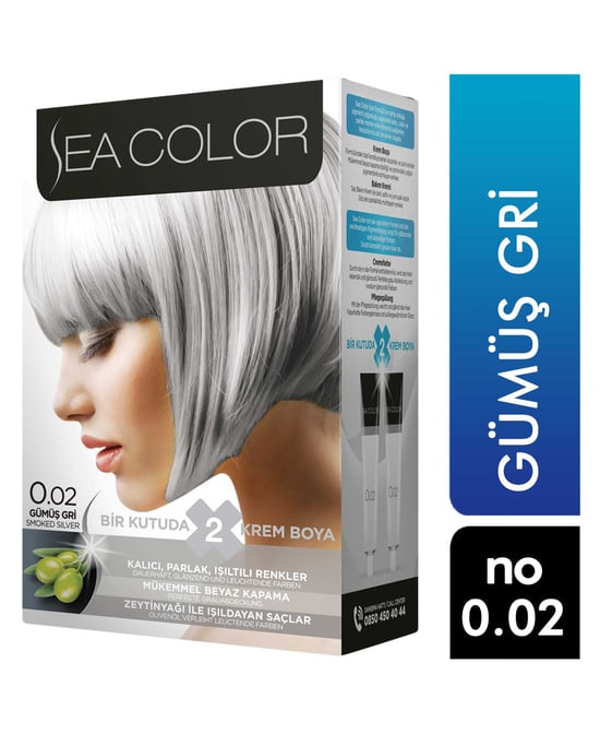 Sea Color Saç Boyası 0.02 Gümüş Gri