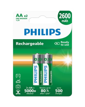 Philips 2600 Mah Şarj Edilebilir Aa Kalem Pil 2'li Blister