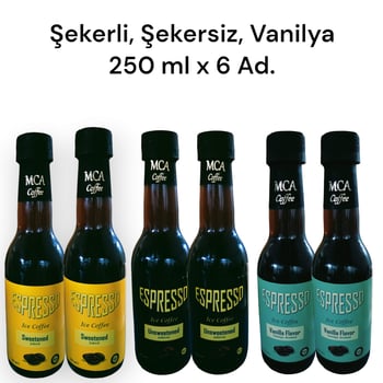 Mca Espresso Soğuk Kahve (Şekersiz,Şekerli,Vanilya) 250 ml x 6 adet