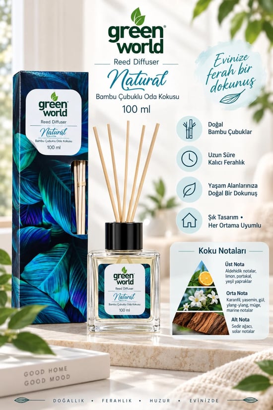 Green World Natural Bambu Çubuklu Oda Kokusu 100 Ml