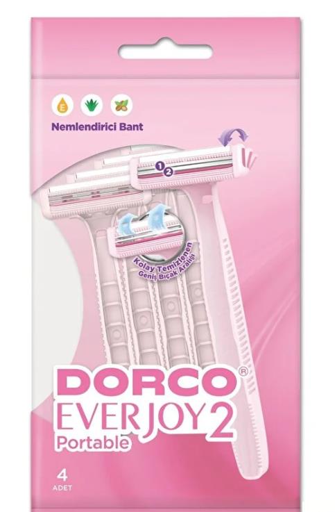 Dorco Everjoy 2 Bıçaklı Portatable 4'lü Paket