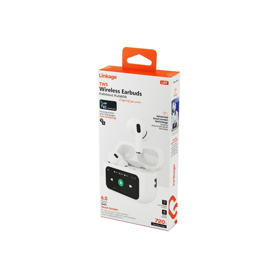 Linkage Lr-7 ( Dokunmatik Ekran) Bluetooth & Wireless Kablosuz Kulaklık ( Bt-6.0 )( Kulak İçi = Silikonlu ) ( Aktif Gürültü Engelleme )( 13 Farklı Dil )