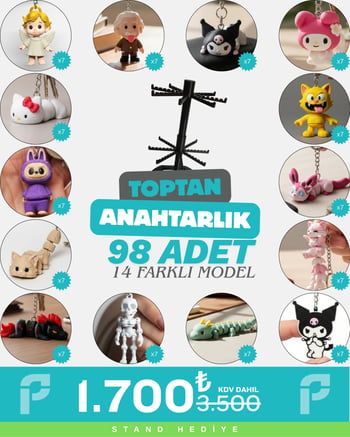 Toptan 98 Adet Anahtarlık Market Basic Karma Paket