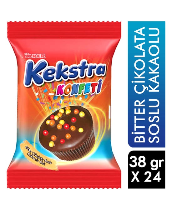 Ülker Kekstra Konfeti Kek 38 Gr X 24'lü Koli Kakaolu