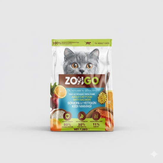 Zongo Yetişkin Kedi Maması Somonlu 1200gr
