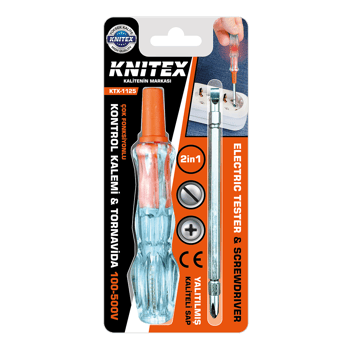 Knitex Ktx-1125 ( 2in1 Düz & Yıldız ) ( Çıkar Tak ) Kontrol Kalemi & Tornavida ( 100-500v)