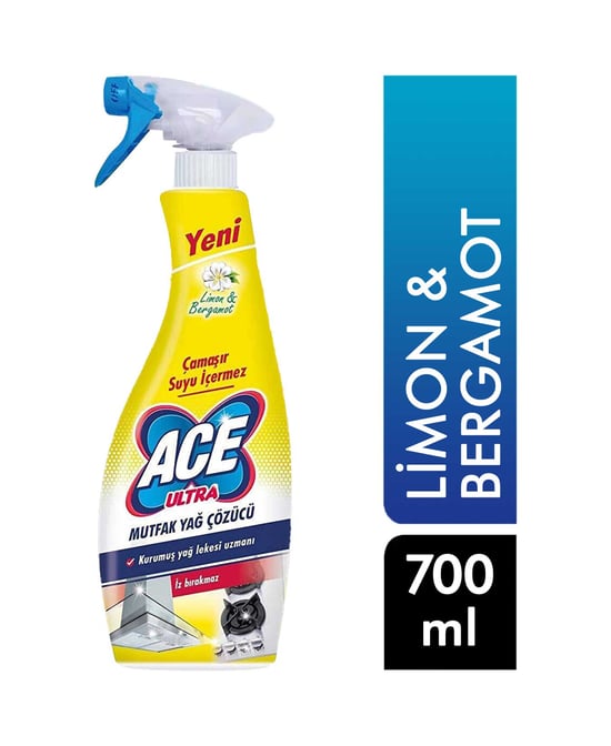 Ace Ultra Köpük Çamaşır Suyu İçermeyen Mutfak Temizleyici Sprey 700 Ml Limon ve Bergamot