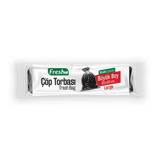 Fresh-up Çöp Torbası Büyük Boy 80g Siyah 10 Adet