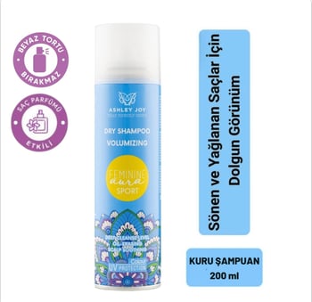 Ashley Joy Feminine Aura Sport Uv Koruma Ekstra Hacim Kuru Şampuan 200 Ml Limon Kokulu Saç Parfümü Etkili