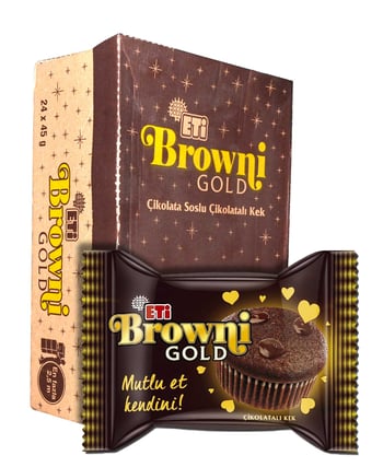 Eti Browni Gold Çikolata Soslu Çikolatalı Kek 45 Gr X 24'lü Koli