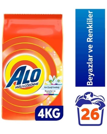 Alo 4 Kg Kar Çiçeği Ferahlğı Beyazlar Ve Renkliler Hızlı Çözülme Toz Deterjan
