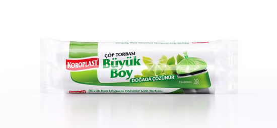 Koroplast Doğada Çözünür Çöp Torbası Büyük Boy 10 Poşet