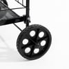 4 Tekerlekli 60 L Katlanabilir Kılıflı Pazar Arabası – 360° Dönebilen Metal İskeletli Siyah Alışveriş Arabası