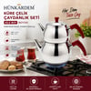 Hünkardem ( Aile ) ( Büyük ) Boy Küre Çelik Çaydanlık Seti ( Üst: 1.2lt & Alt: 2lt )