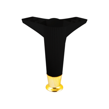 -936 ( 15cm & Siyah & Gold Uçlu ) Plastik Mobilya & Koltuk Ayak