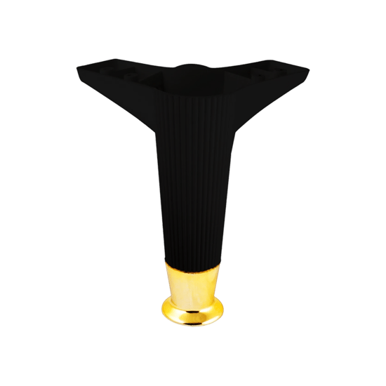 -936 ( 15cm & Siyah & Gold Uçlu ) Plastik Mobilya & Koltuk Ayak